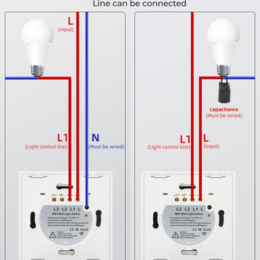 Gang TUYA WiFi Smart Touch Switch 110-250V