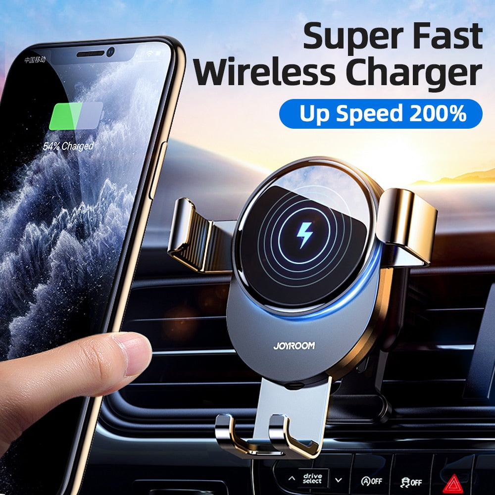 15W Qi Air Vent  Car Phone Holder and Wireless Charger