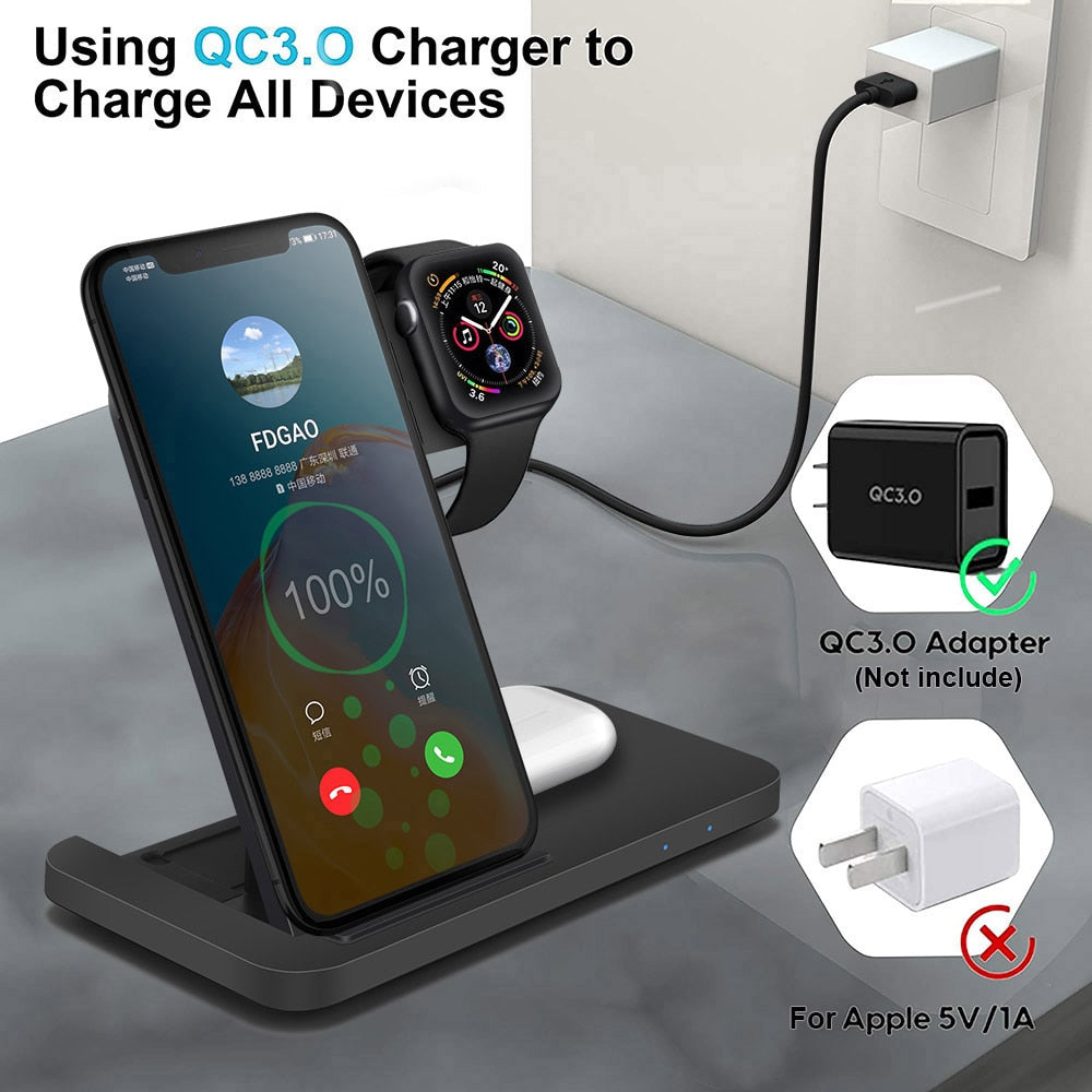 Qi Wireless Fast Charging Dock For Apple