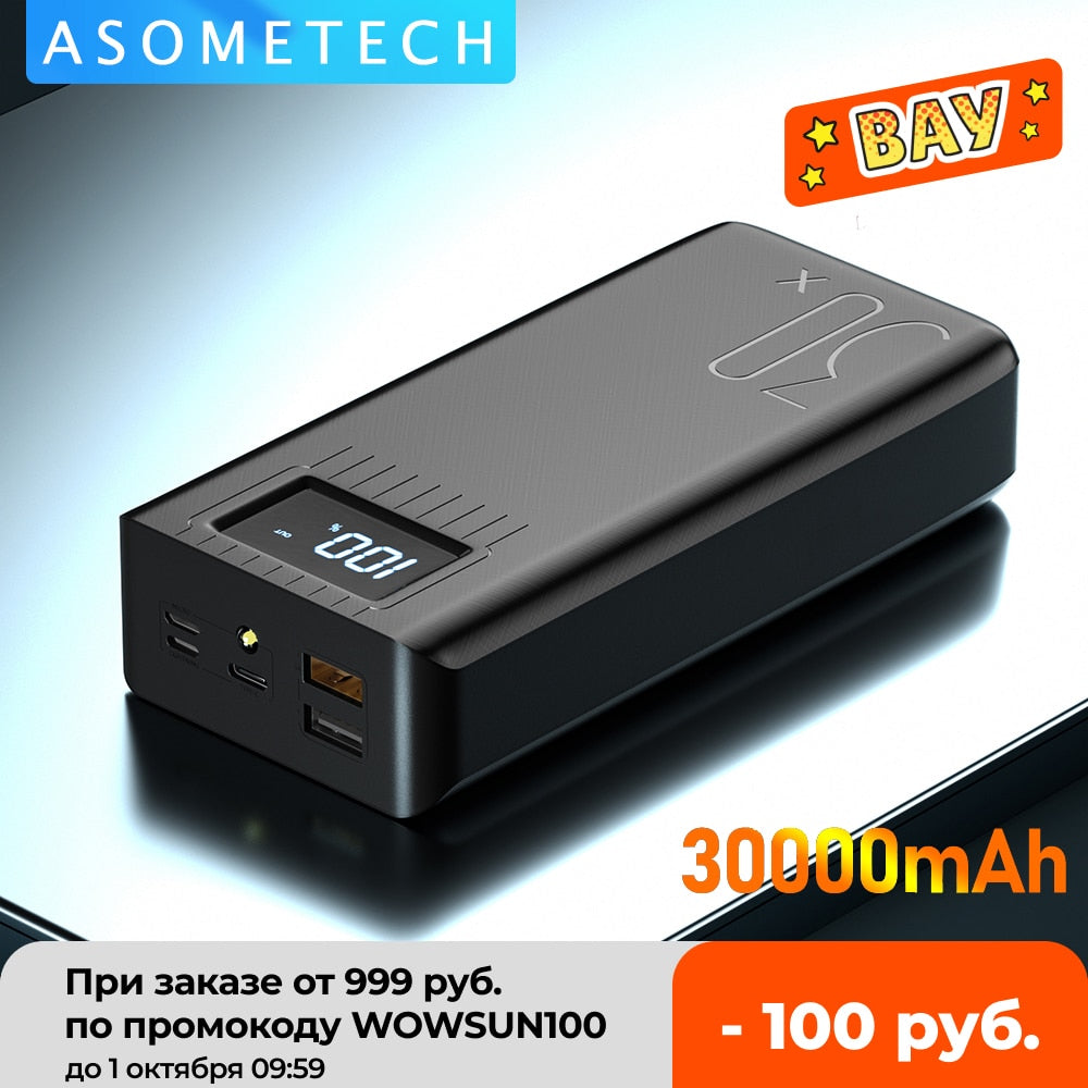 Dual USB with LED Display 30000mAh Power Bank 3