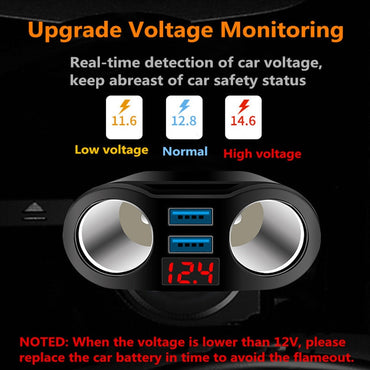 3.1A Dual USB Car Charger 2 Port LCD Display 12-24V car Socket