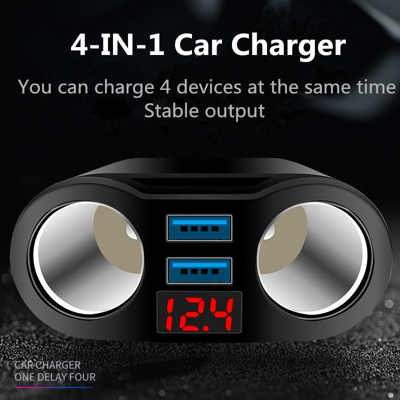 3.1A Dual USB Car Charger 2 Port LCD Display 12-24V car Socket