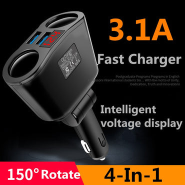 3.1A Dual USB Car Charger 2 Port LCD Display 12-24V car Socket