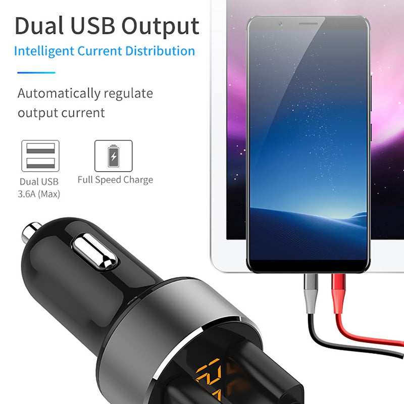 3.1A Dual USB Car Charger  With LED Display
