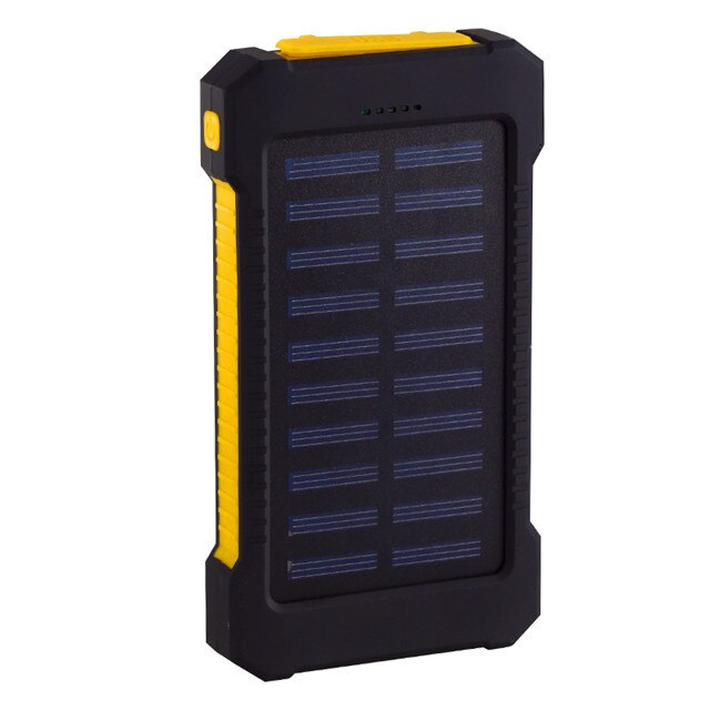 30000mAh Solar Dual USB Waterproof Power Bank with LED Light