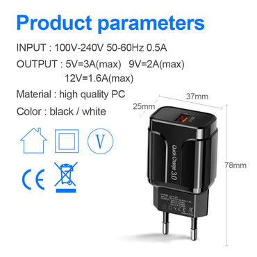 3A Quick Charge 3.0 USB Charger