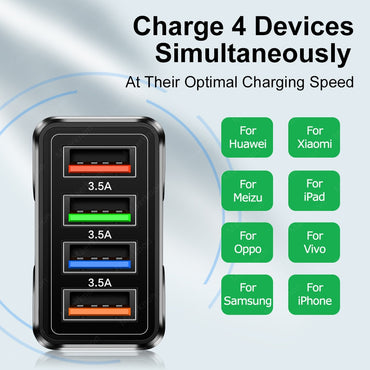 48W 4 Ports USB Quick Charger