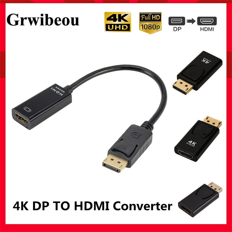 4K DisplayPort to HDMI-compatible Adapter