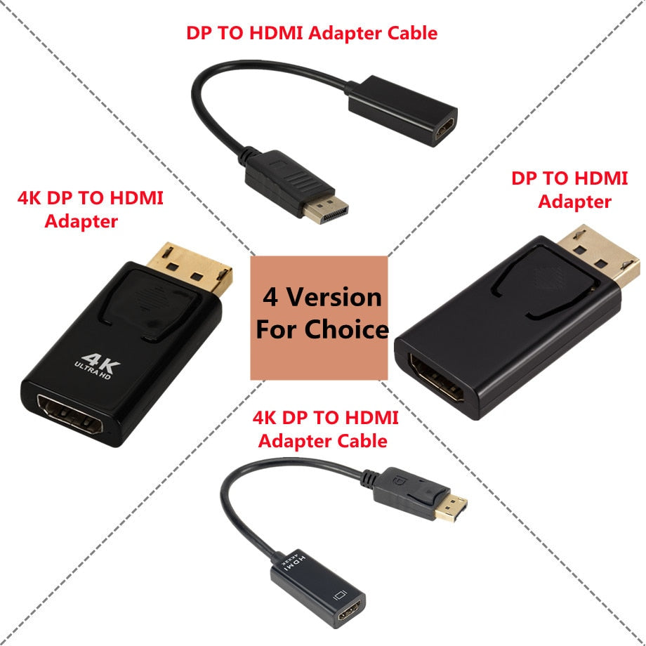 4K DisplayPort to HDMI-compatible Adapter