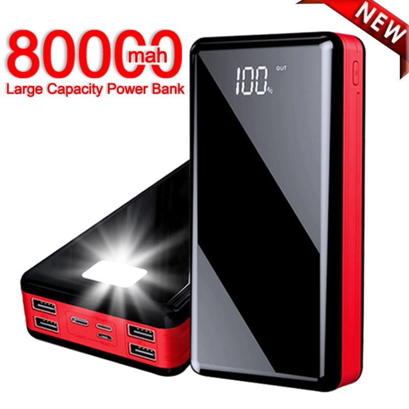 80000MAh 4USB  High Capacity Fast Charging Power Bank