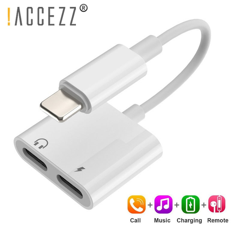 ACCEZZ Dual Lighting Audio Adapter For IPhone