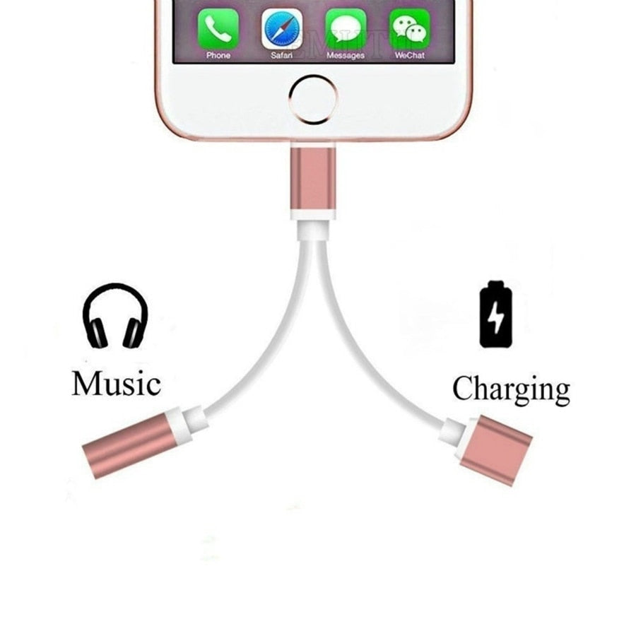 Charging Connector and 3.5mm Headphone Adapter for iPhone