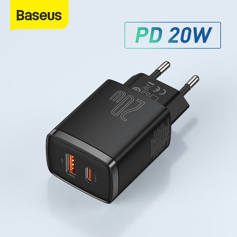 Baseus 20W Dual USB and Type C PD Fast Charging