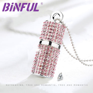 BiNFUL USB Flash Drive Diamond Crystal Necklace