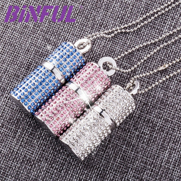 BiNFUL USB Flash Drive Diamond Crystal Necklace