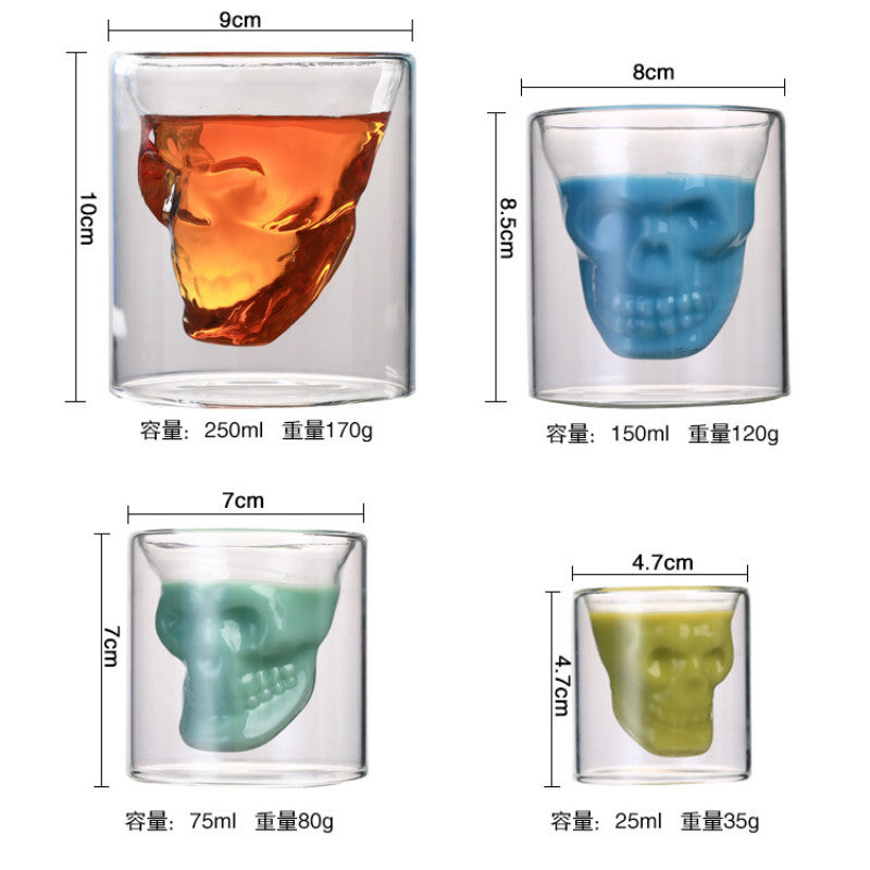 Double-layered Transparent Skull Head Coffee Mug