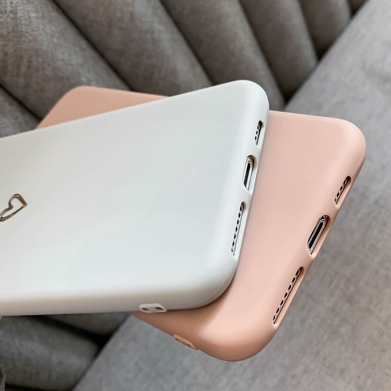 Ultra-thin soft heart-shaped protective case For iPhone