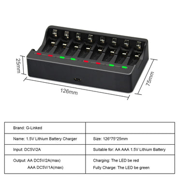 G-Linked 1.5V battery charger 1.5V AA AAA