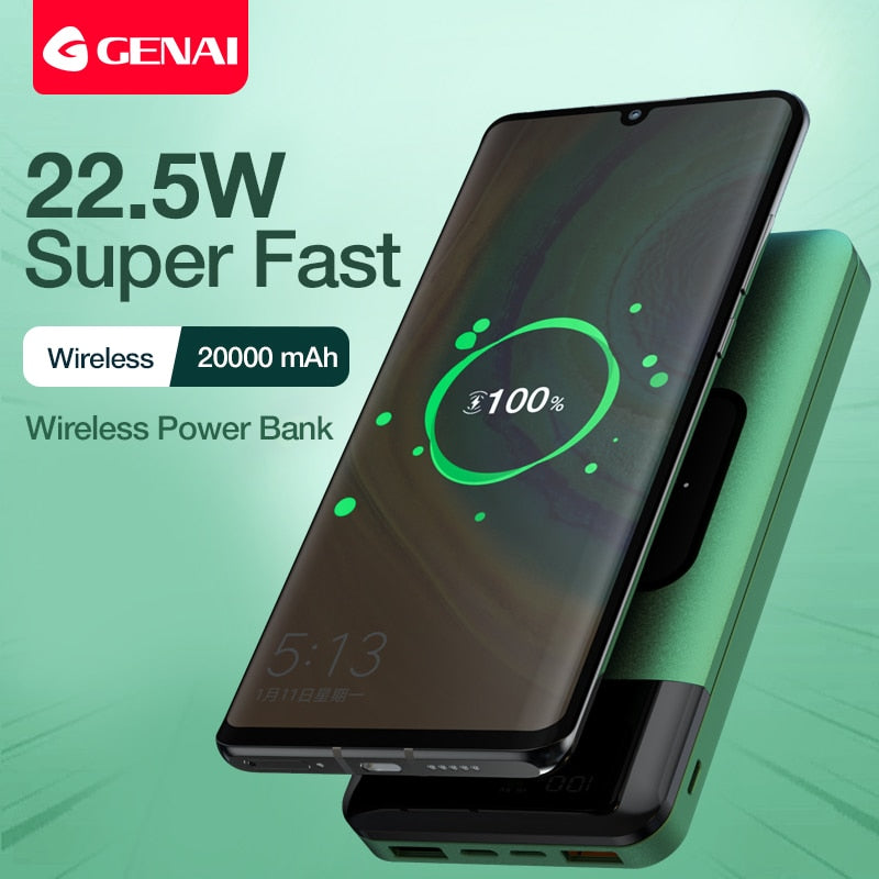 GENAI  Fast Charging Wireless Power Bank 20000mAh