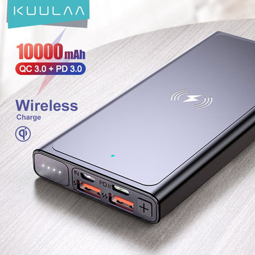 KUULAA Qi Wireless Power Bank 10000mAh