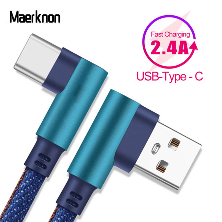 L Shape Type C Cable 2.4A Fast Charging