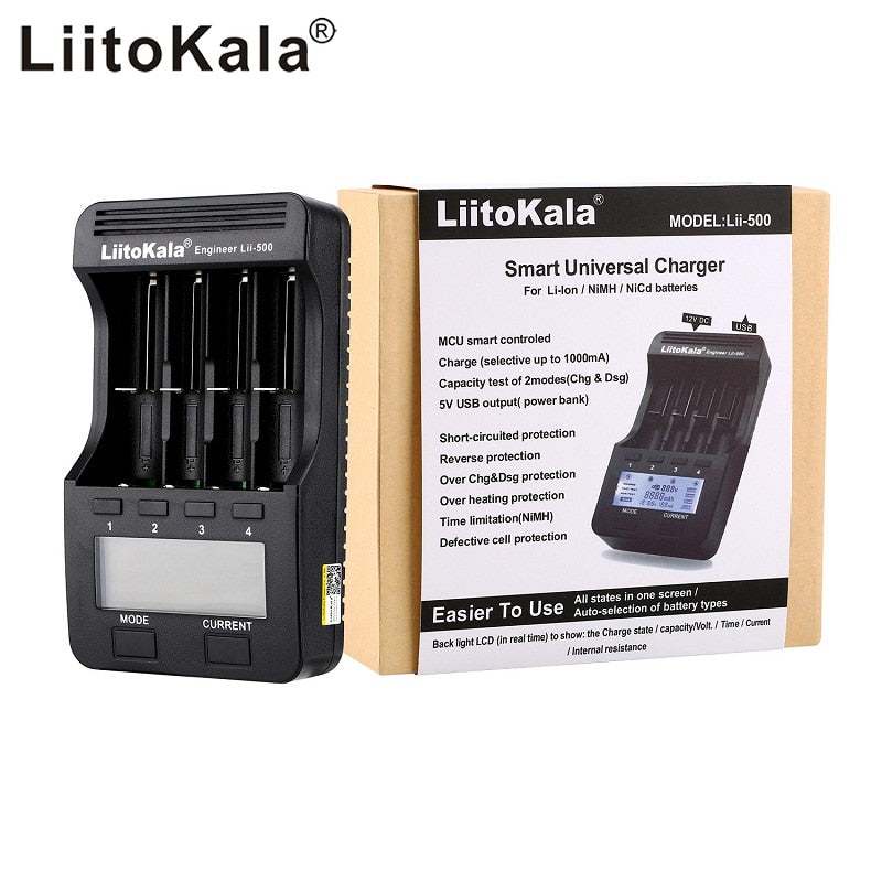 LiitoKala  1.2V 3.7V 3.2V Lithium-ion NiMH Smart Battery Charger