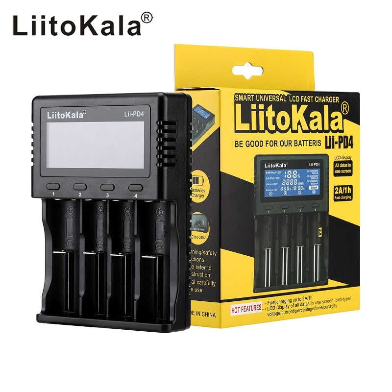 LiitoKala  1.2V 3.7V 3.2V Lithium-ion NiMH Smart Battery Charger