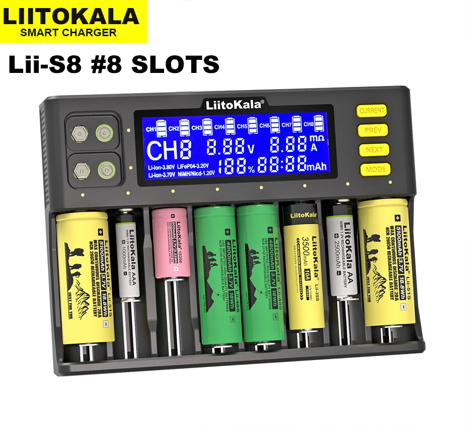 LiitoKala Lii-S8 Battery Charger Li-Ion 3.7V