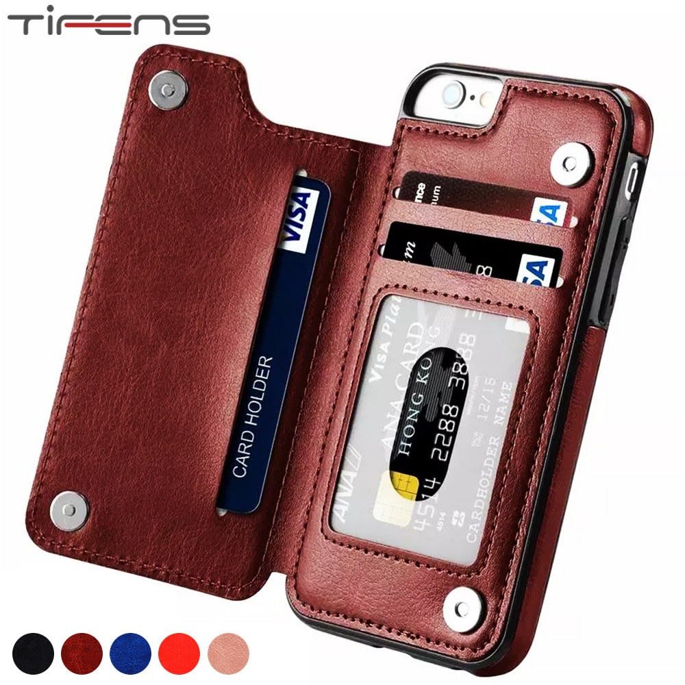 Luxury Wallet Leather Case For iPhone