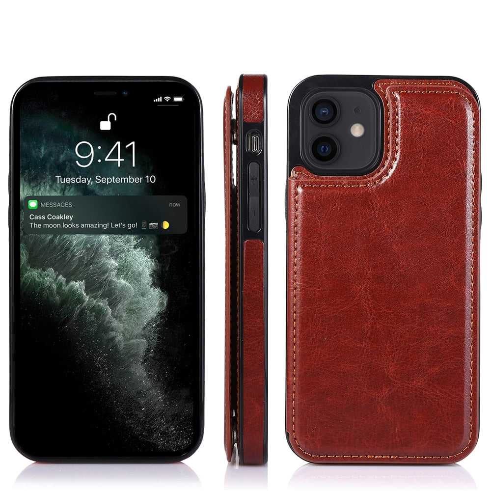 Luxury Wallet Leather Case For iPhone