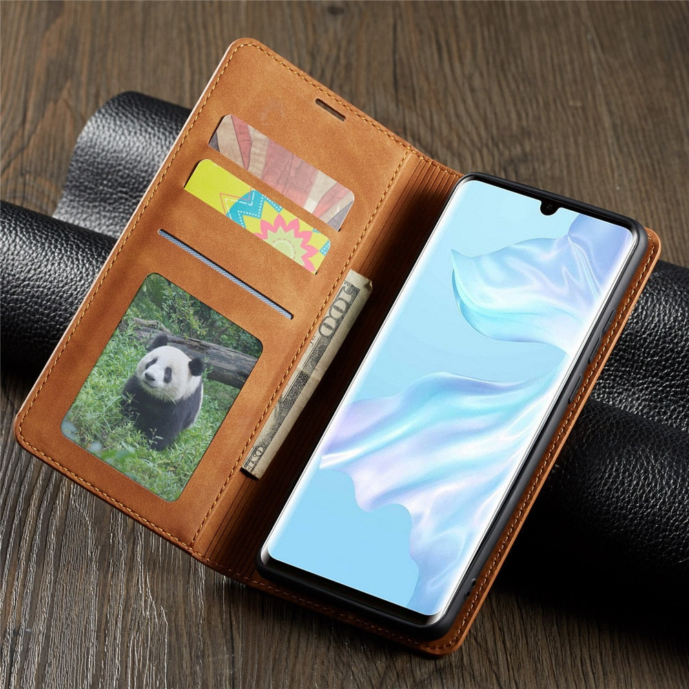 Magnetic Leather Case For Huawei