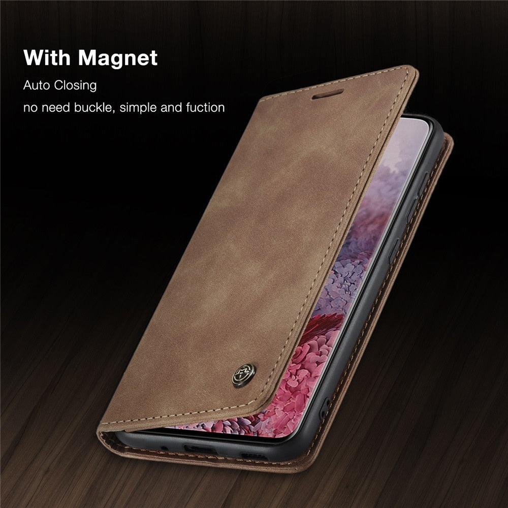 Matte Leather Flip Cover for Samsung