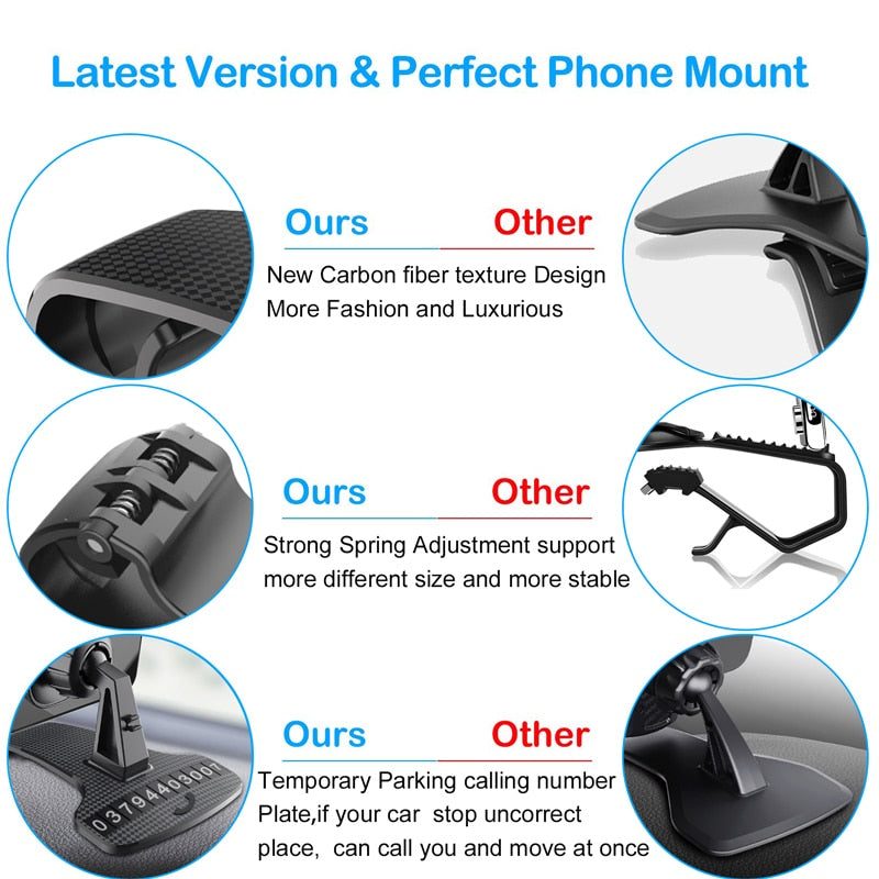 HUD Car Dashboard Phone Adjustable  stand 360°