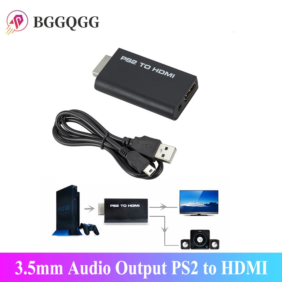 Portable PS2 to HDMI 480i/480p/576i Audio Video Converter