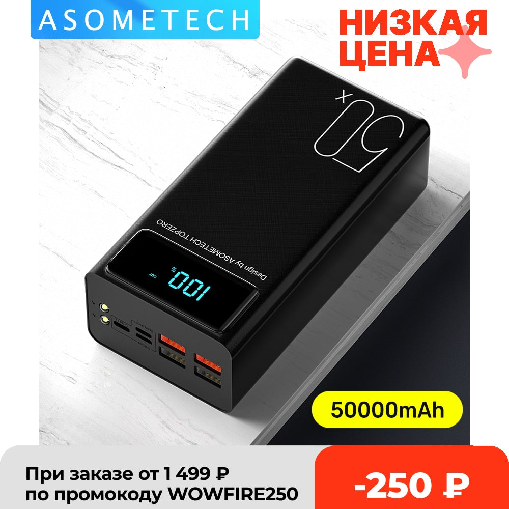 Large Capacity Power Bank 50000mAh with LED Display