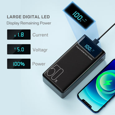 Large Capacity Power Bank 50000mAh with LED Display