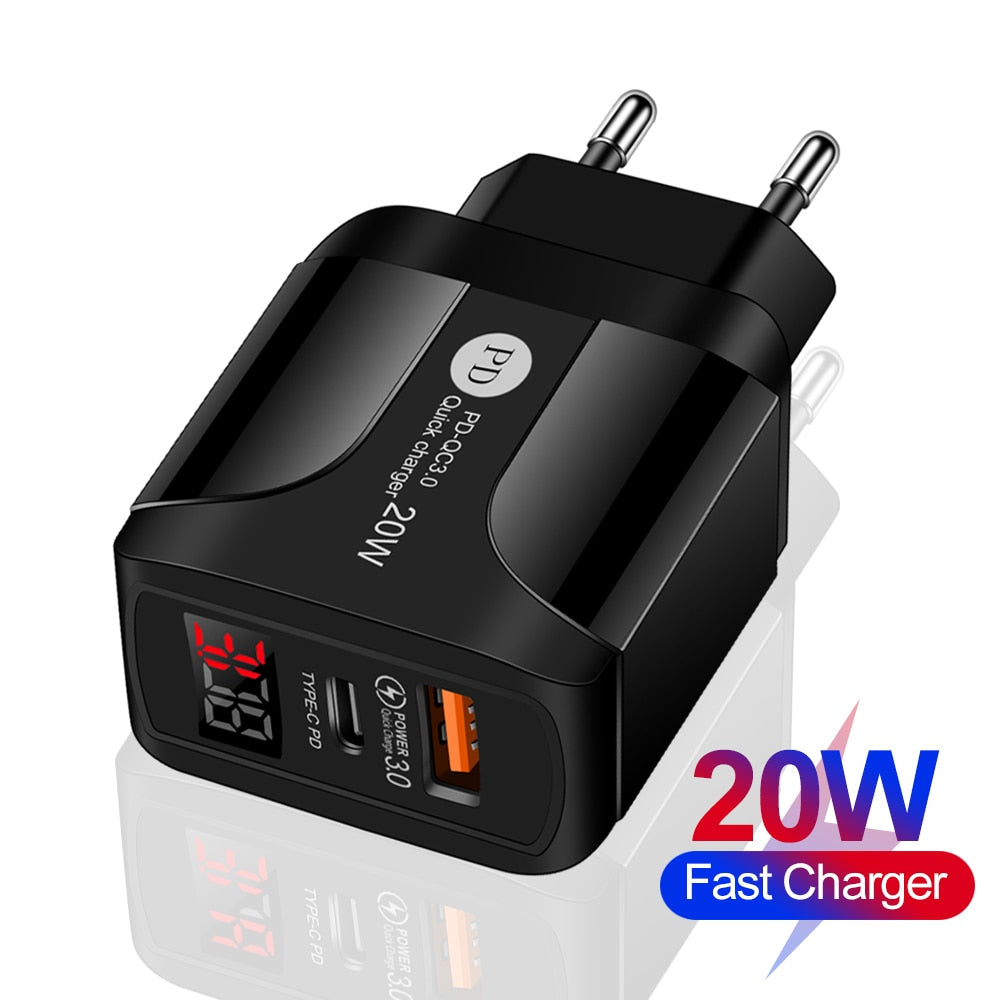 Quick PD Charger 20W QC3.0 USB Type C Fast Charger