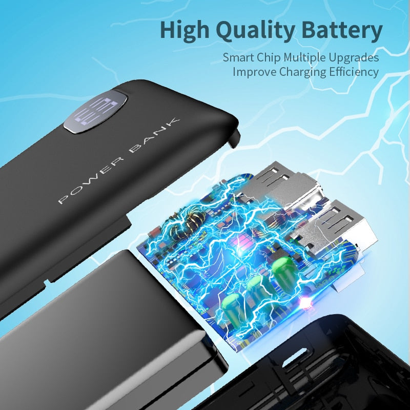 RAXFLY Mini Power Bank 10000mAh with LED Display