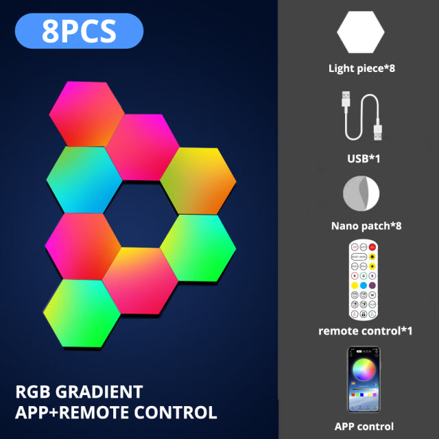 LED Hexagon Indoor Wall Light APP Controlled