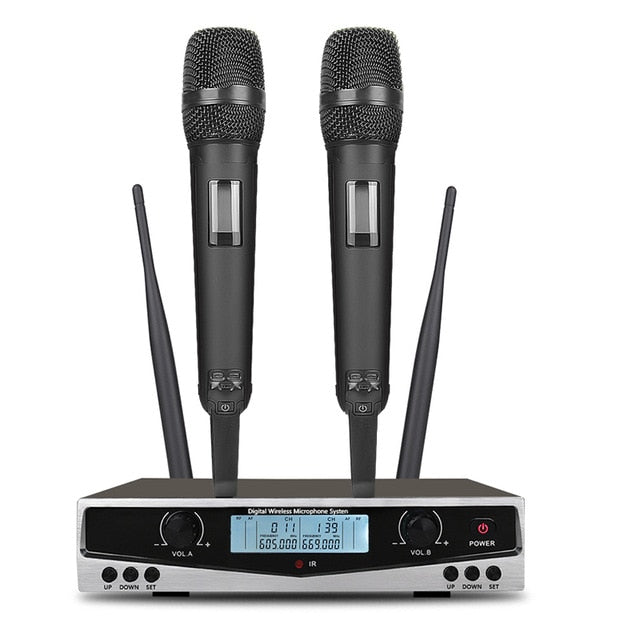 SOM SKM9100 KTV High Quality UHF Professional Dual Wireless Microphone System