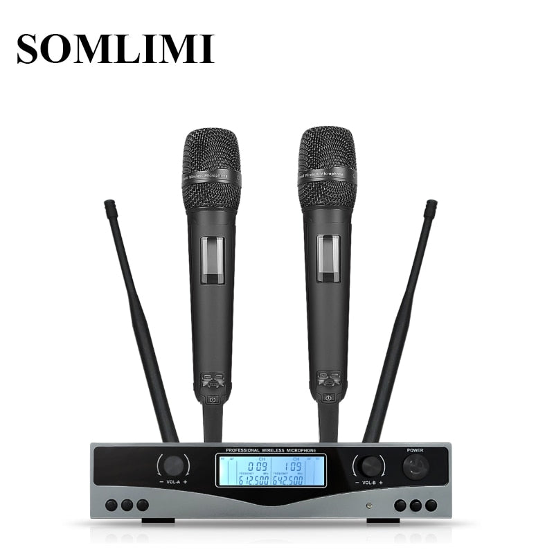 SOM SKM9100 KTV High Quality UHF Professional Dual Wireless Microphone System