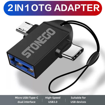 STONEGO 2 in 1 OTG Adapter, USB 3.0 Female To Micro USB Male and USB C