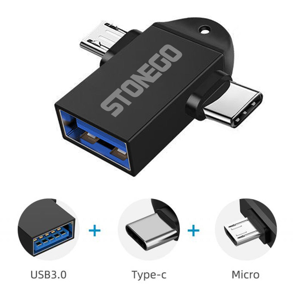 STONEGO 2 in 1 OTG Adapter, USB 3.0 Female To Micro USB Male and USB C