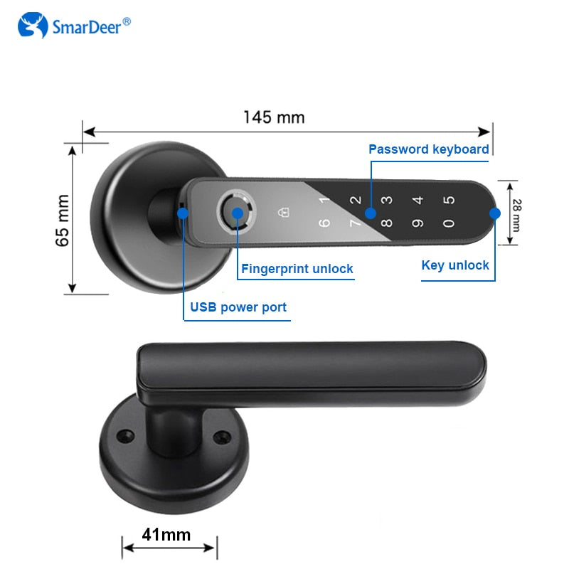 SmarDeer Indoor Fingerprint and Passcode Lock