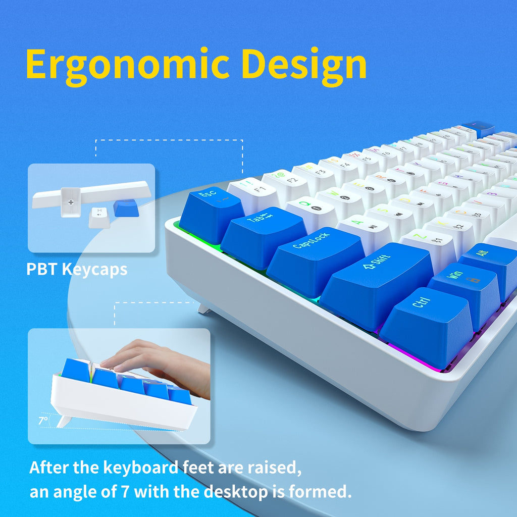TMKB GK61 60% Bluetooth Mini Mechanical Gaming Keyboard –