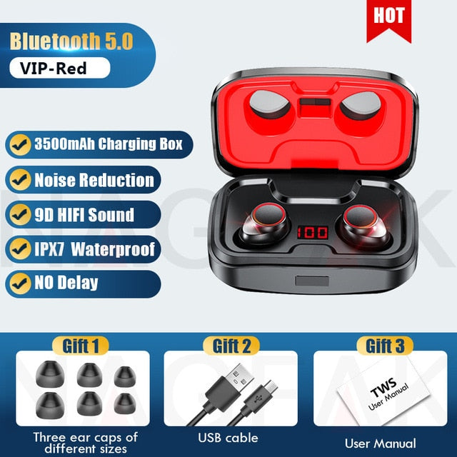 TWS Bluetooth 5.0 Earphones with 3500mAh Charging Box