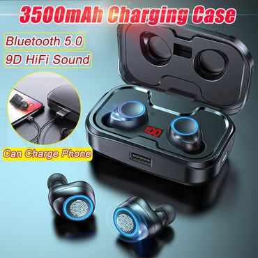 TWS Bluetooth 5.0 Earphones with 3500mAh Charging Box