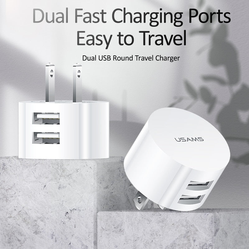 USAMS Dual Phone Fast Charging 5V 2.1A