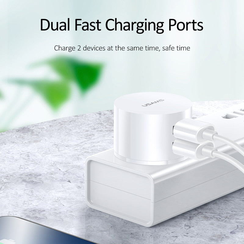 USAMS Dual Phone Fast Charging 5V 2.1A