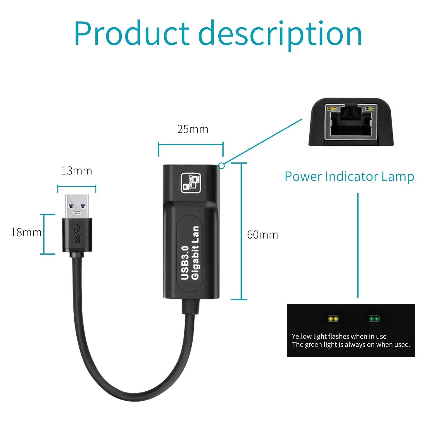 USB 3.0 USB Type C to Rj45 Ethernet Adapter